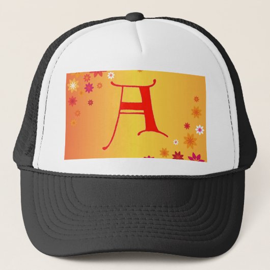 Buchstabe A Hat Truckerkappe (Vorderseite)