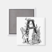 Buchstabe 'A' im Garten - Magnet (Vorderseite/Rückseite)