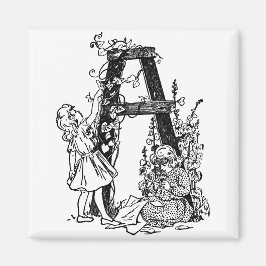 Buchstabe 'A' im Garten - Magnet (Vorne)