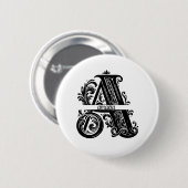 Buchstabe A, Individuelle Name Mit Monogramm Button (Vorne & Hinten)