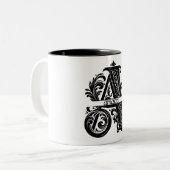 Buchstabe A, Individuelle Name, Mit Monogramm Tass Zweifarbige Tasse (Vorderseite Links)