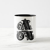 Buchstabe A, Individuelle Name, Mit Monogramm Tass Zweifarbige Tasse (Mittel)