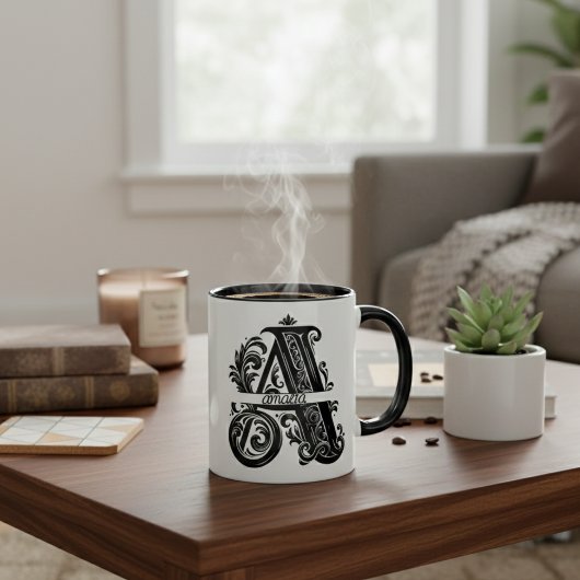 Buchstabe A, Individuelle Name, Mit Monogramm Tass Zweifarbige Tasse