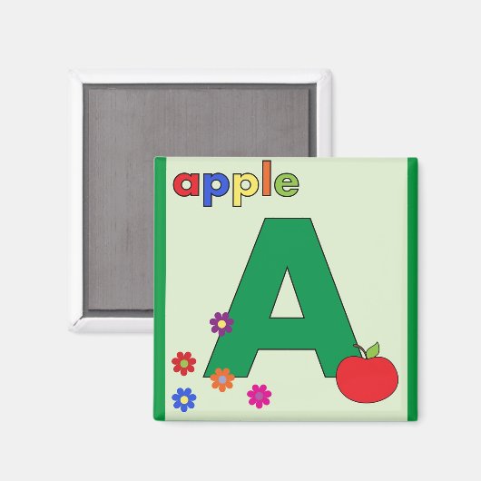 Buchstabe A ist für Apple Magnet (Vorderseite/Rückseite)