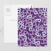 Buchstabe A Lila Postkarte (Vorne/Hinten)
