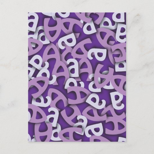Buchstabe A Lila Postkarte (Vorderseite)