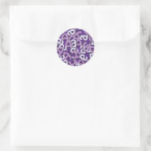 Buchstabe A Lila Runder Aufkleber (Tasche)