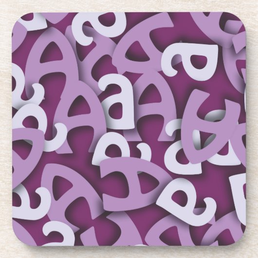 Buchstabe A Lila Untersetzer (Vorderseite)