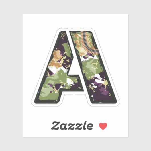 Buchstabe A mit militärischer Tarnung Aufkleber (Blatt)