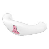 Buchstabe A mit rosa Alligator für Mädchen Keramik Schubladengriff (Schrägansicht)