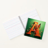 Buchstabe A mit Rosas & Butterflies Notizblock (Innenseite)