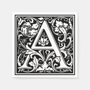 Buchstabe A Mittelalterliches Monogramm Art Nouvea Serviette