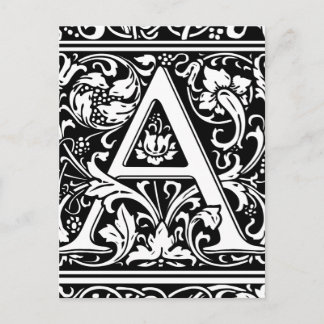 Buchstabe A Mittelalterliches Monogramm Vintage In Postkarte
