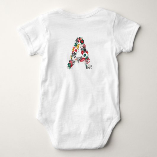 Buchstabe A | Monogramm der blauen Schrift I Baby Strampler (Rückseite)