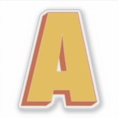 Buchstabe A Monogramm, fette 3D-Schrift Initiale  Aufkleber (Vorderseite)