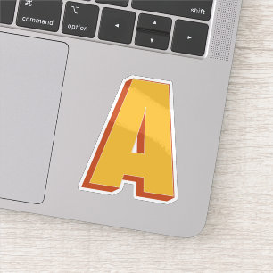 Buchstabe A Monogramm, fette 3D-Schrift Initiale Aufkleber