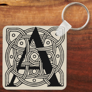 Buchstabe A Monogramm Vintage-Keltischer Knoten Dr Schlüsselanhänger
