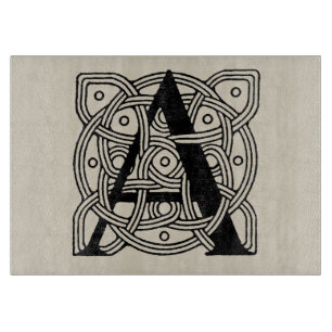 Buchstabe A Monogramm Vintage-Keltischer Knoten Dr Schneidebrett