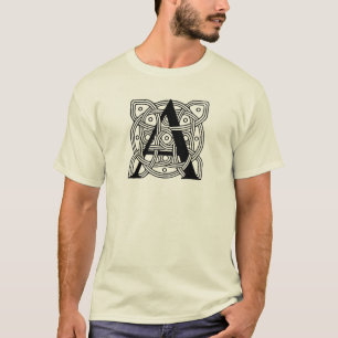 Buchstabe A Monogramm Vintage-Keltischer Knoten Dr T-Shirt