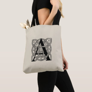 Buchstabe A Monogramm Vintage-Knotenprint Tasche