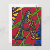 Buchstabe "A" Postkarte (Vorne/Hinten)