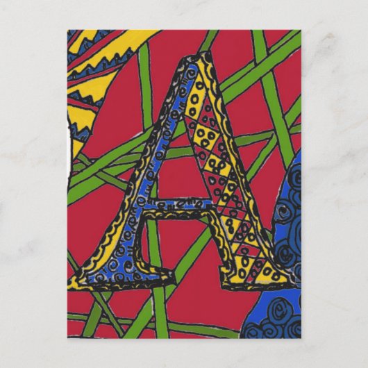 Buchstabe "A" Postkarte (Vorderseite)
