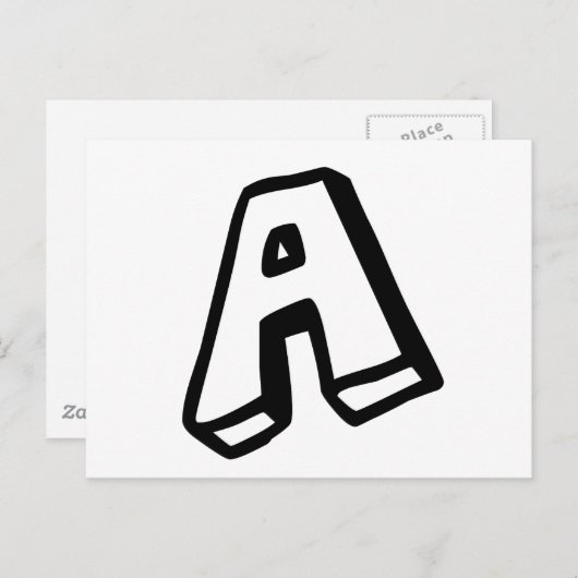 Buchstabe "A" Postkarte (Vorne/Hinten)