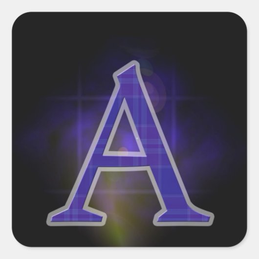 Buchstabe A Quadratischer Aufkleber (Vorderseite)