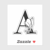 Buchstabe A - Rose Aufkleber (Blatt)