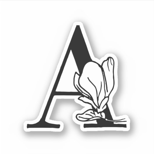 Buchstabe A - Rose Aufkleber (Vorderseite)