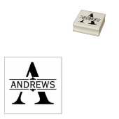 Buchstabe A | Schwarzes Ziersplit Monogramm Gummistempel (Stempel)