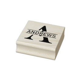 Buchstabe A | Schwarzes Ziersplit Monogramm Gummistempel