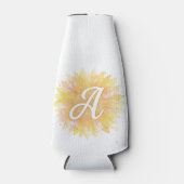 Buchstabe A Sonnenblume Vorname Monogramm Initiale Flaschenkühler (Vorderseite)