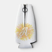 Buchstabe A Sonnenblume Vorname Monogramm Initiale Flaschenkühler (Rückseite)