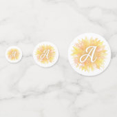 Buchstabe A Sonnenblume Vorname Monogramm Initiale Konfetti (Rückseiten)