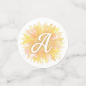 Buchstabe A Sonnenblume Vorname Monogramm Initiale Konfetti (Klein Vorderseite)