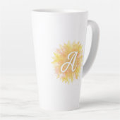 Buchstabe A Sonnenblume Vorname Monogramm Initiale Milchtasse (Rechte Ecke)