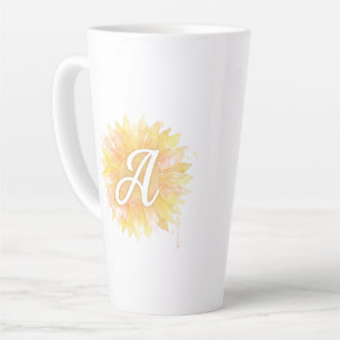 Buchstabe A Sonnenblume Vorname Monogramm Initiale Milchtasse
