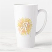 Buchstabe A Sonnenblume Vorname Monogramm Initiale Milchtasse (Rechts)