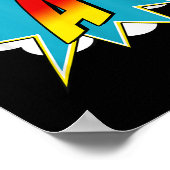 Buchstabe A Superhelden Name Comic Buchstabe Retro Poster (Ecke)