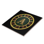 Buchstabe A, verzierter Monogramm-Medaillon Fliese (Seite)