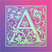 Buchstabe a Vintager erster Buchstabe Aufkleber (Vorderseite)