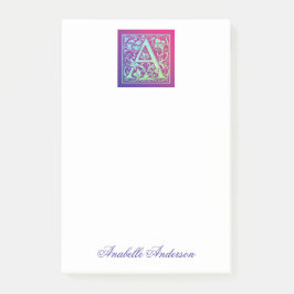 Buchstabe a Vintager erster Buchstabe Post-it Klebezettel