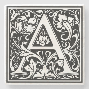 Buchstabe Alphabet A Vintage Steinuntersetzer