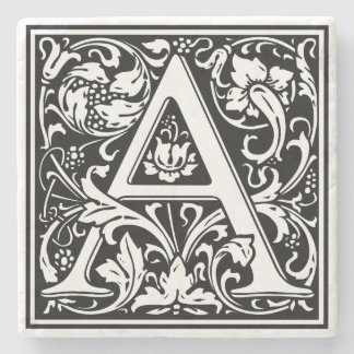 Buchstabe Alphabet A Vintage Steinuntersetzer