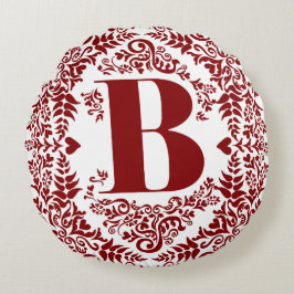 Buchstabe B an der einzigartigen, modernen Blumeng Rundes Kissen