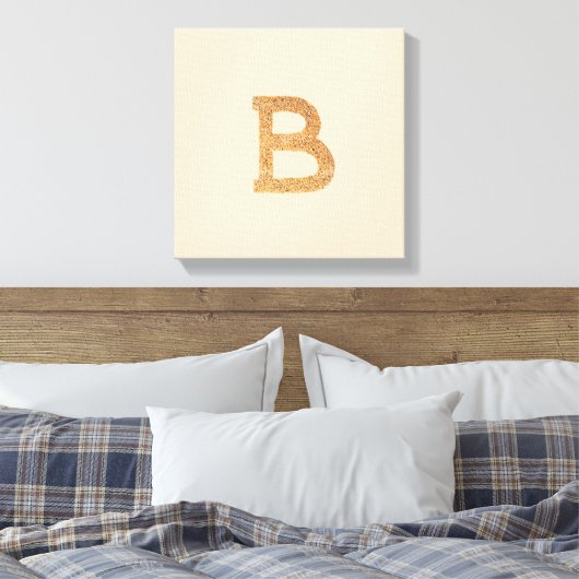 Buchstabe B auf bräunlich gestreckter Leinwand (Insitu (Schlafzimmer))