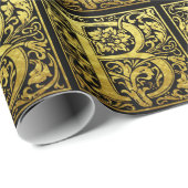 Buchstabe B Erste Imitat Gold Black Geschenkpapier (Rolleneckpunkt)