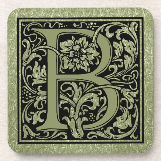 Buchstabe B Erster Buchstabe Monogramm Getränkeuntersetzer (Vorderseite)