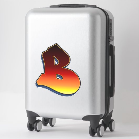 Buchstabe B - Flammenaufkleber Aufkleber (Koffer)